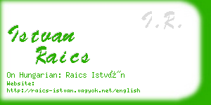 istvan raics business card